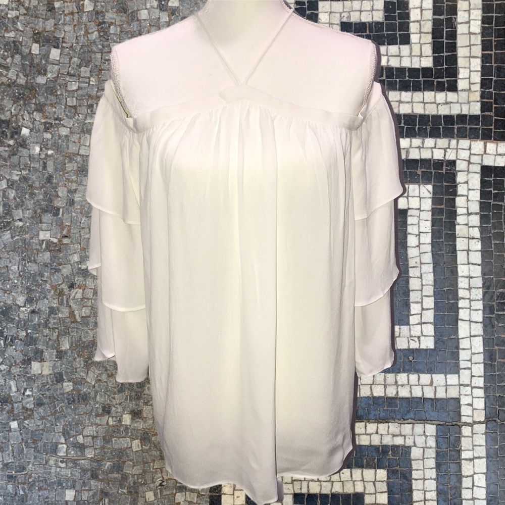1. State Women’s Cold Shoulder Halter Blouse XS